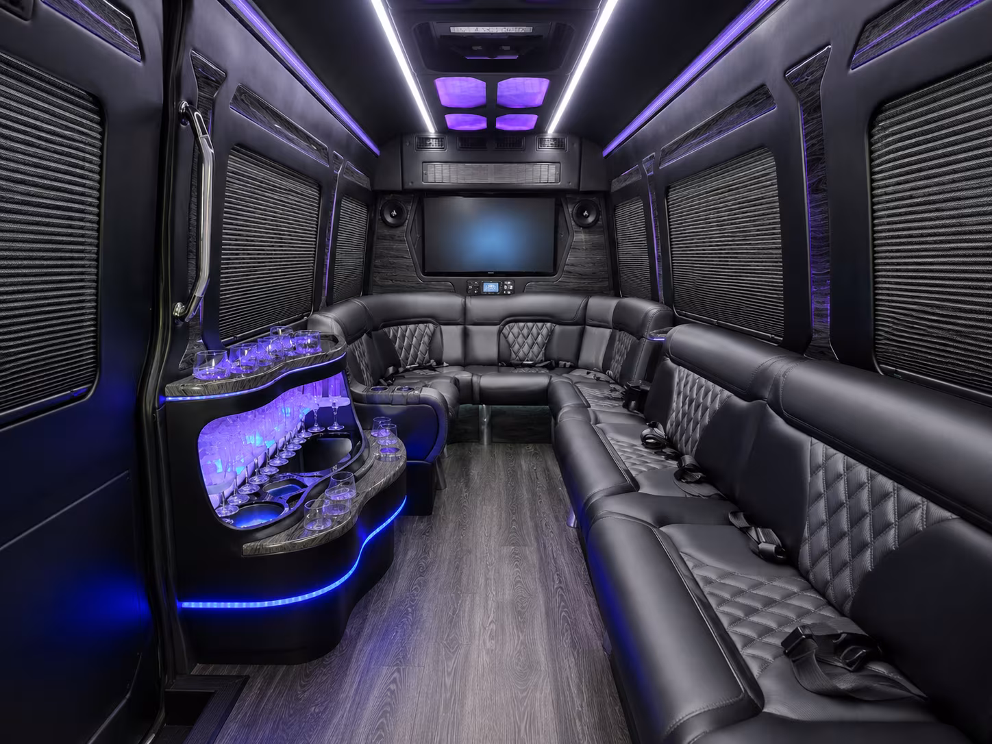 lakewood 40 passenger party bus inside